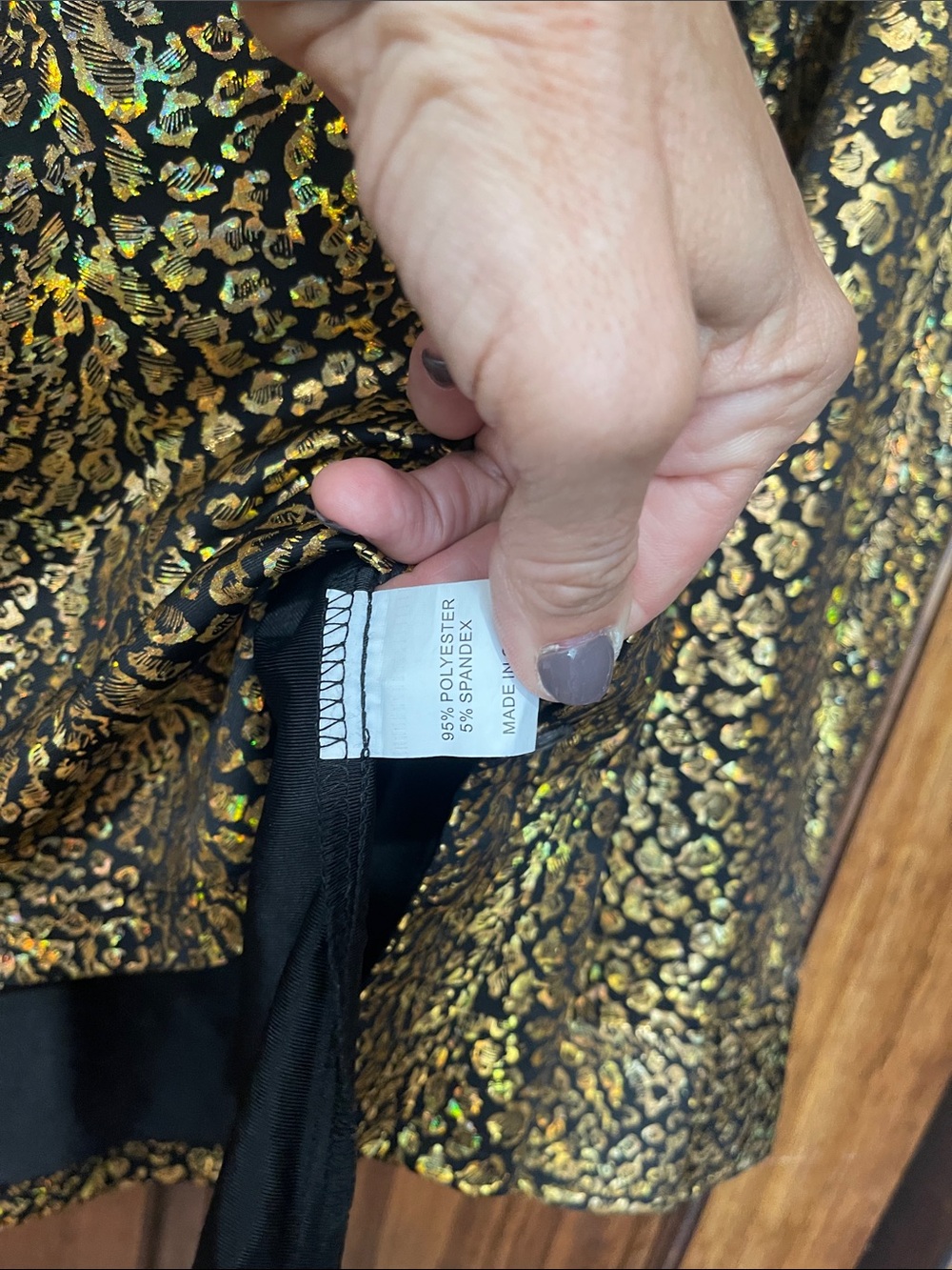 Gold Metallic Patterned Men’s Dress Shirt M - Picture 5 of 7